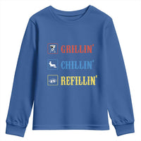 BBQ Lover Youth Sweatshirt Grilling Chillin' Grillin' Refillin' Smoker - Wonder Print Shop