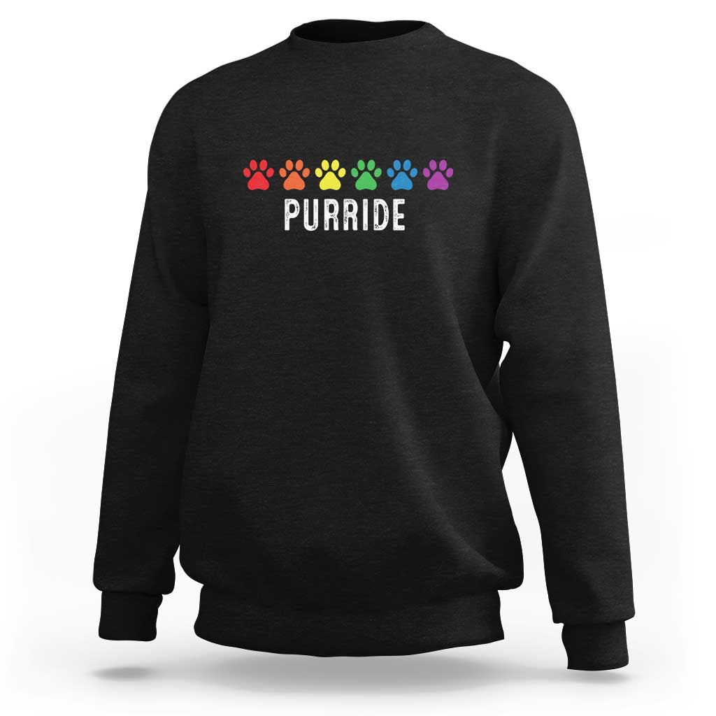 LGBT Cat Sweatshirt Purride Rainbow Pride Ally - Wonder Print Shop