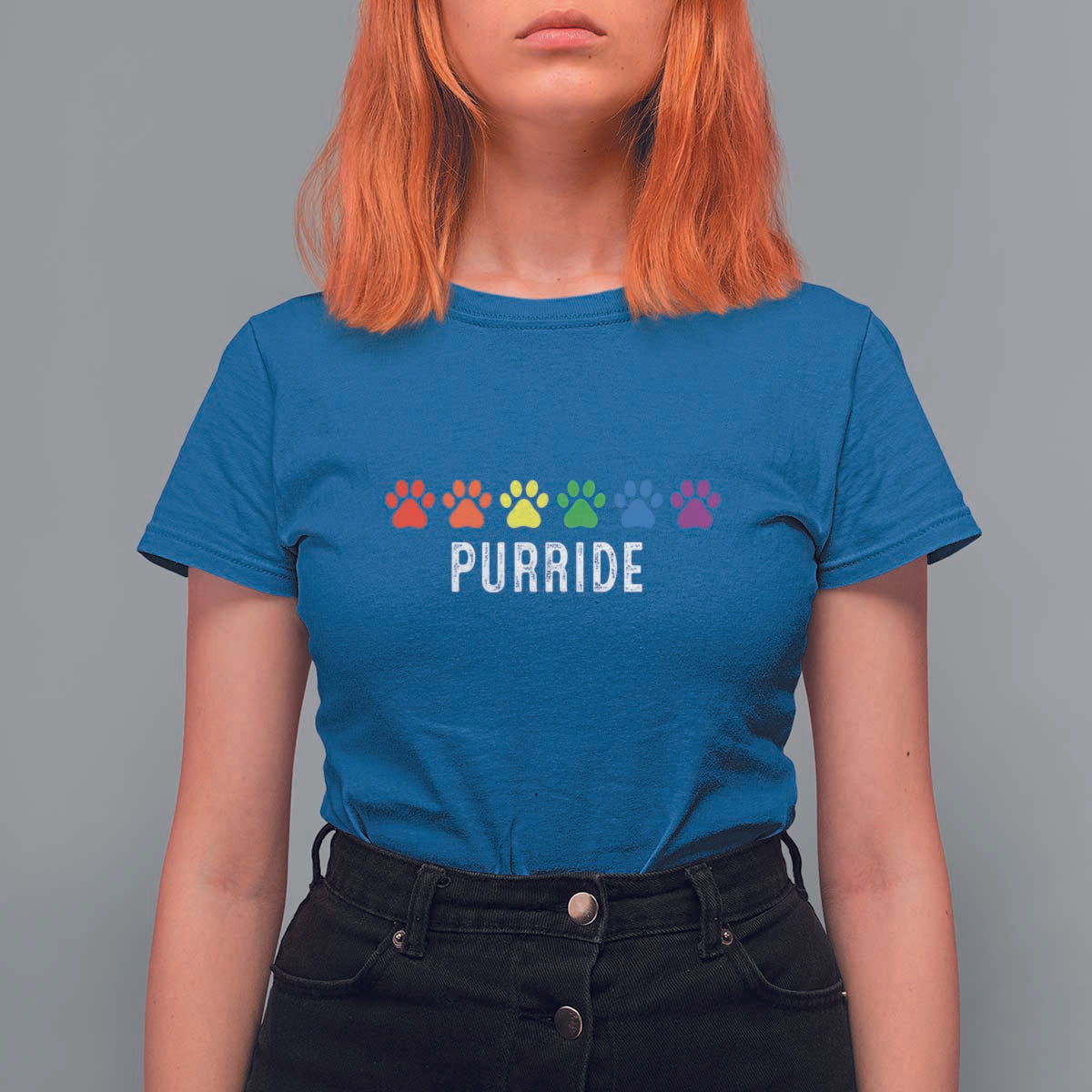 LGBT Cat T Shirt For Women Purride Rainbow Pride Ally - Wonder Print Shop