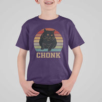 Funny Cat T Shirt For Kid Chonk Black Fat Kitten - Wonder Print Shop