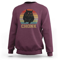 Funny Cat Sweatshirt Chonk Black Fat Kitten - Wonder Print Shop