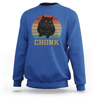 Funny Cat Sweatshirt Chonk Black Fat Kitten - Wonder Print Shop