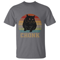Funny Cat T Shirt Chonk Black Fat Kitten - Wonder Print Shop