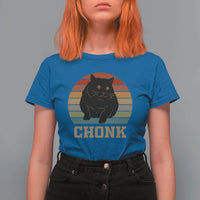 Funny Cat T Shirt For Women Chonk Black Fat Kitten - Wonder Print Shop