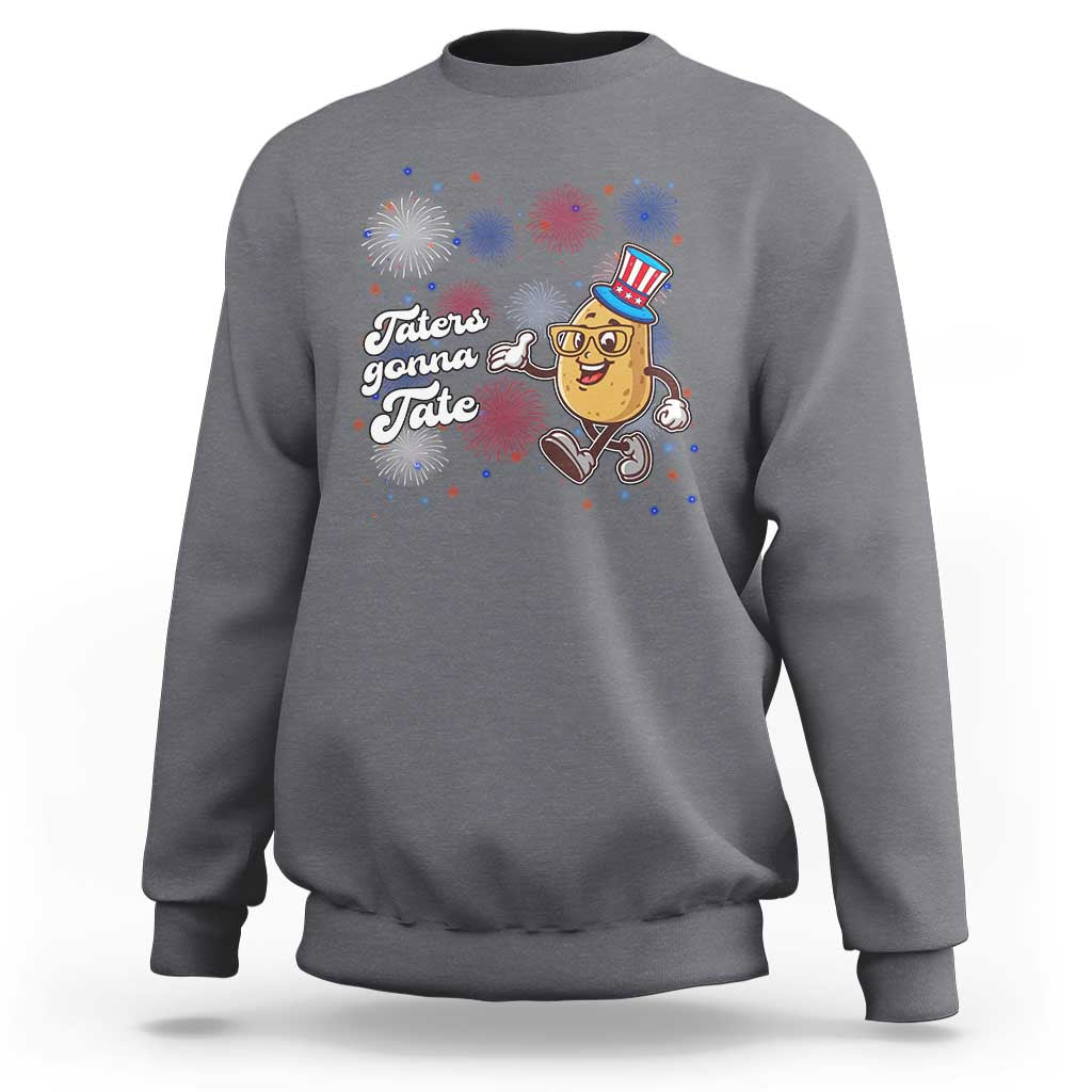 Funny Tater Tot Foodie Sweatshirt Taters Gonna Tate Potato - Wonder Print Shop