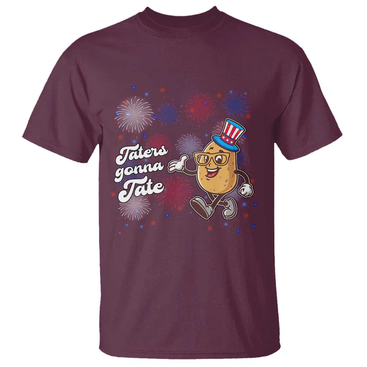 Funny Tater Tot Foodie T Shirt Taters Gonna Tate Potato - Wonder Print Shop