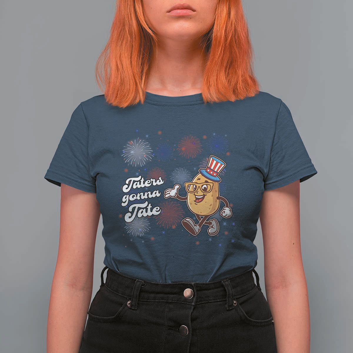 Funny Tater Tot Foodie T Shirt For Women Taters Gonna Tate Potato - Wonder Print Shop