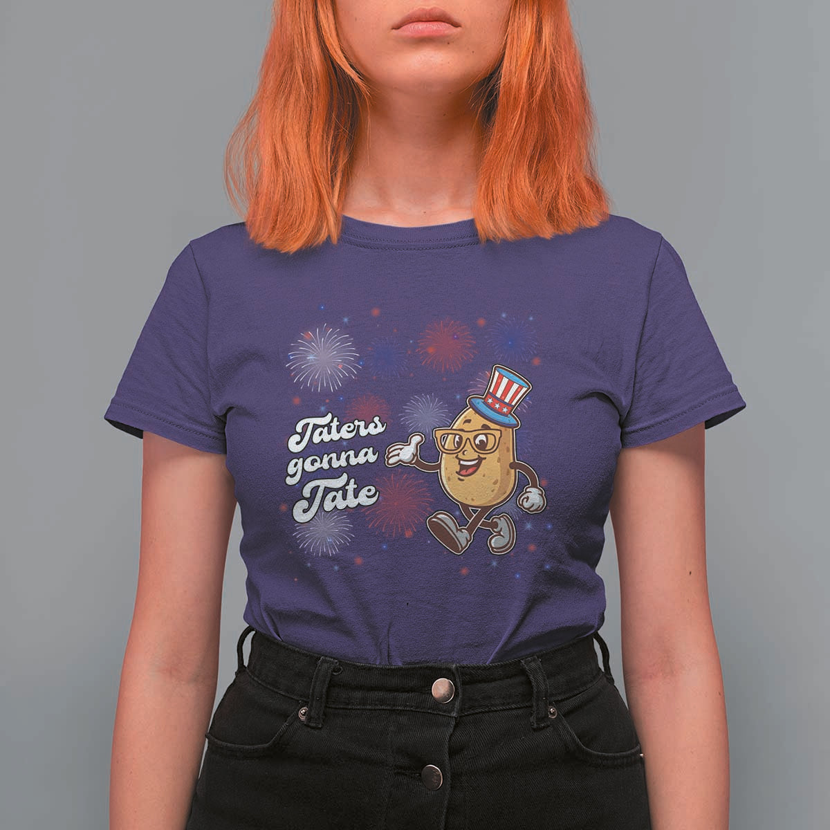 Funny Tater Tot Foodie T Shirt For Women Taters Gonna Tate Potato - Wonder Print Shop