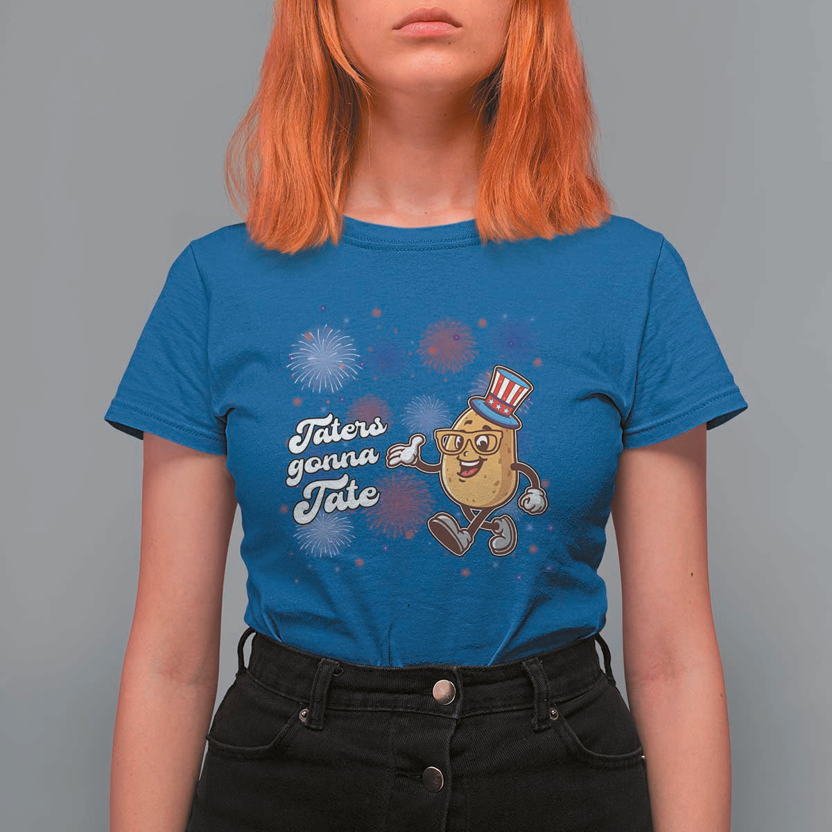 Funny Tater Tot Foodie T Shirt For Women Taters Gonna Tate Potato - Wonder Print Shop