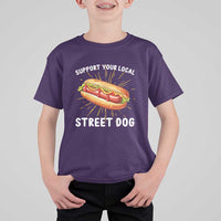 Funny Hotdog T Shirt For Kid Support Your Local Street Dog - Wonder Print Shop