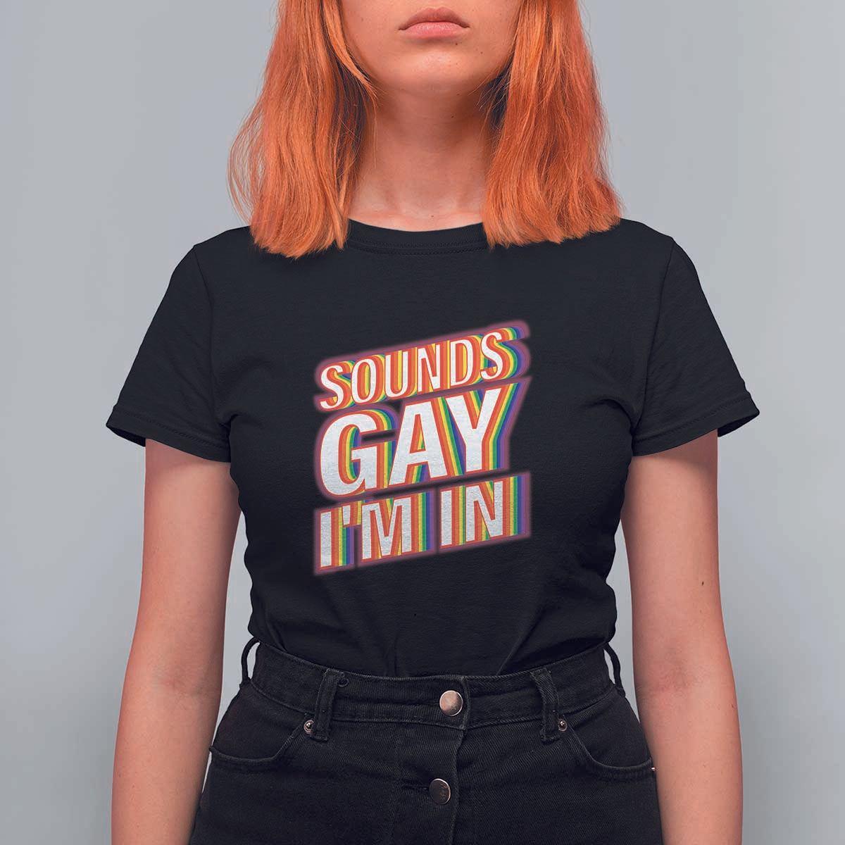 Funny LGBT T Shirt For Women Sounds Gay I'm In LGBTQ Community - Wonder Print Shop