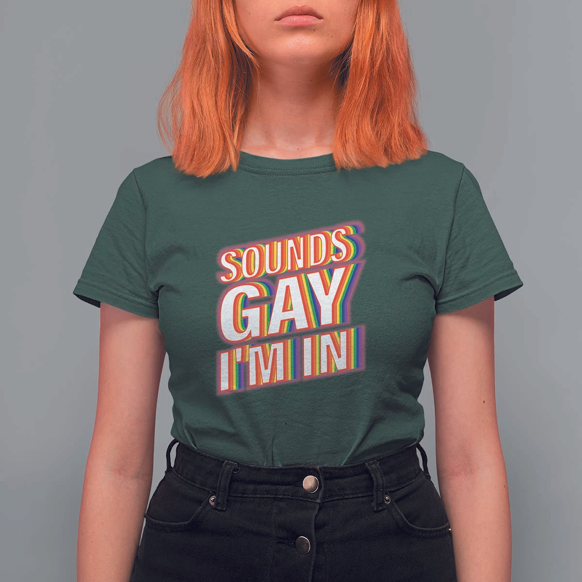 Funny LGBT T Shirt For Women Sounds Gay I'm In LGBTQ Community - Wonder Print Shop