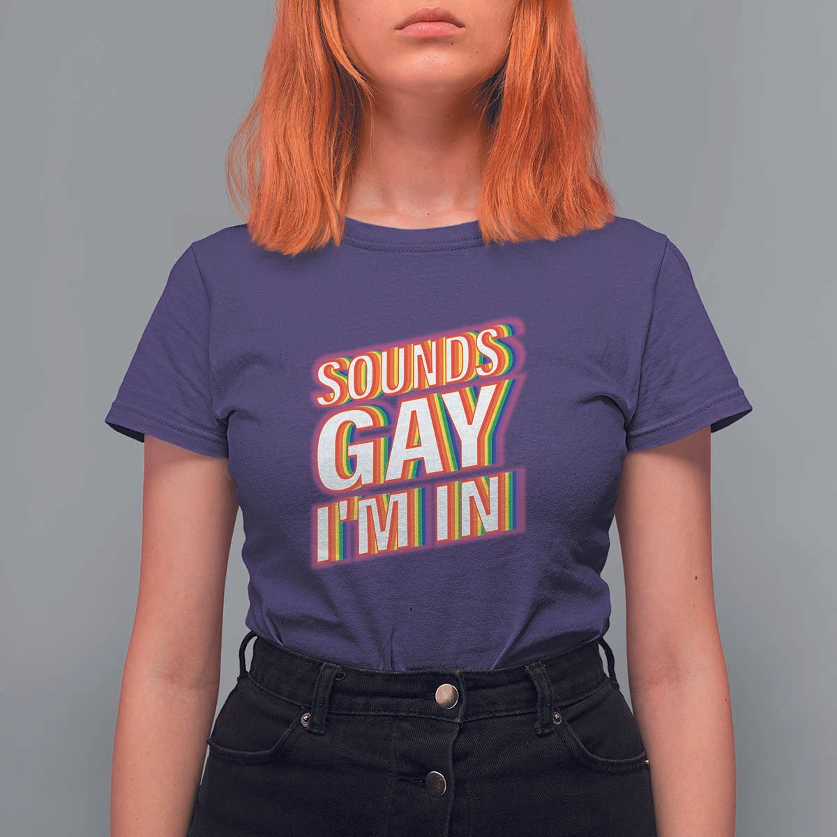 Funny LGBT T Shirt For Women Sounds Gay I'm In LGBTQ Community - Wonder Print Shop