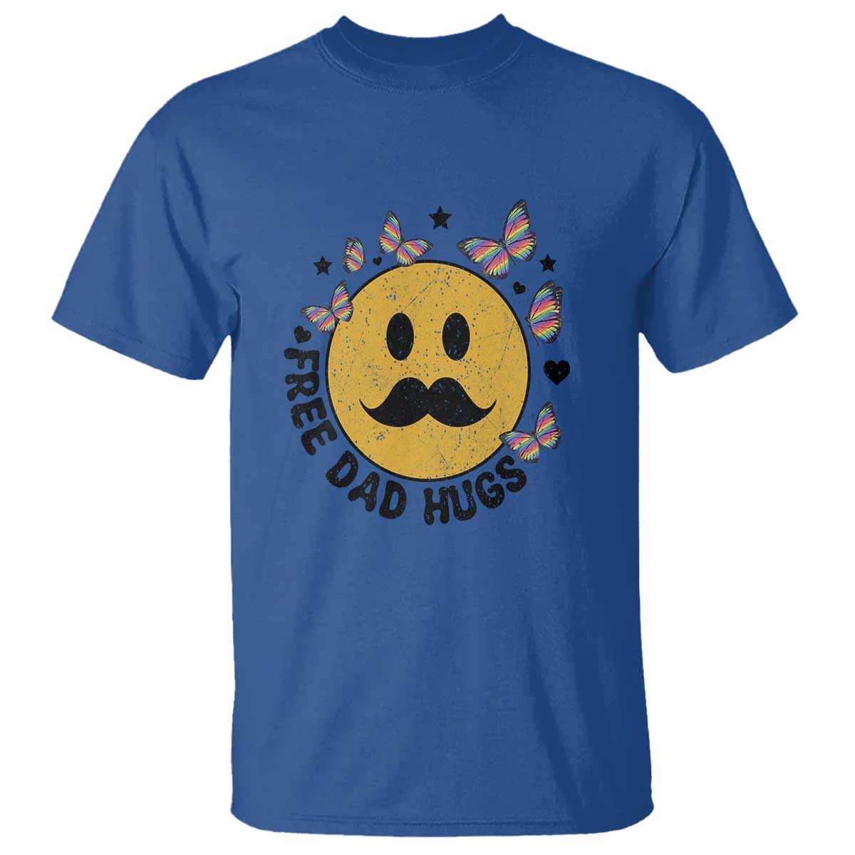 LGBT Free Dad Hugs T Shirt Gay Pride Month Retro Groove Smiley Face Community - Wonder Print Shop