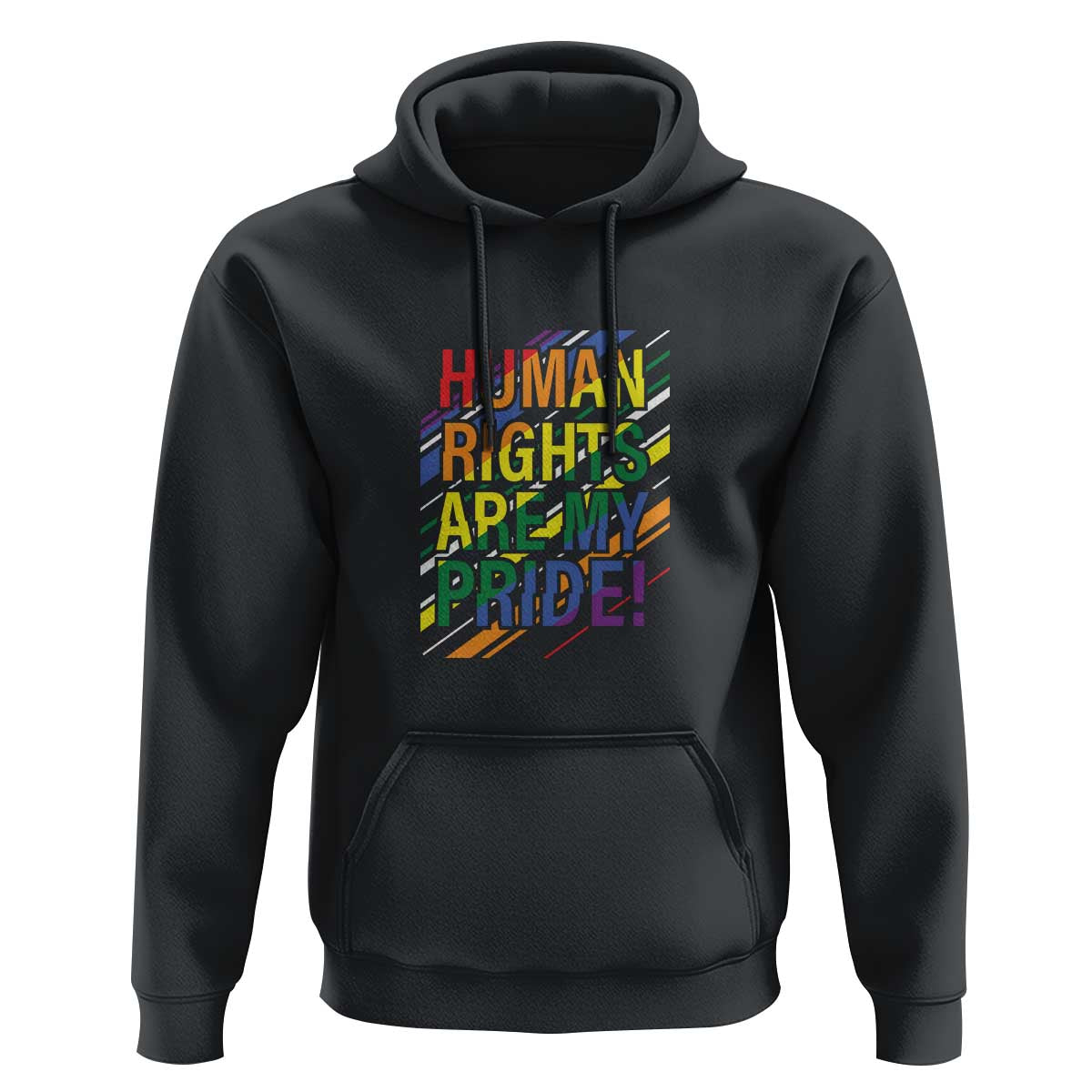 Proud Ally Hoodie Human Rights Are My Pride Rainbow LGBT Flag - Wonder Print Shop