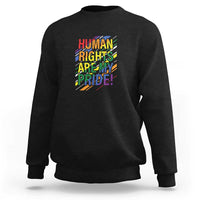 Proud Ally Sweatshirt Human Rights Are My Pride Rainbow LGBT Flag - Wonder Print Shop