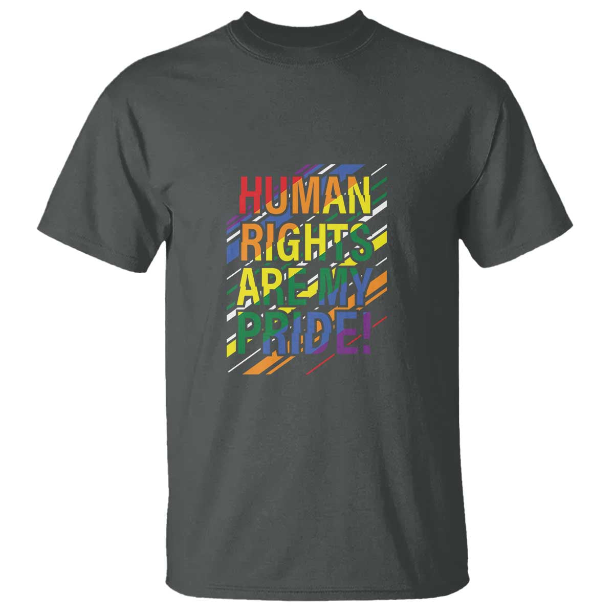 Proud Ally T Shirt Human Rights Are My Pride Rainbow LGBT Flag - Wonder Print Shop