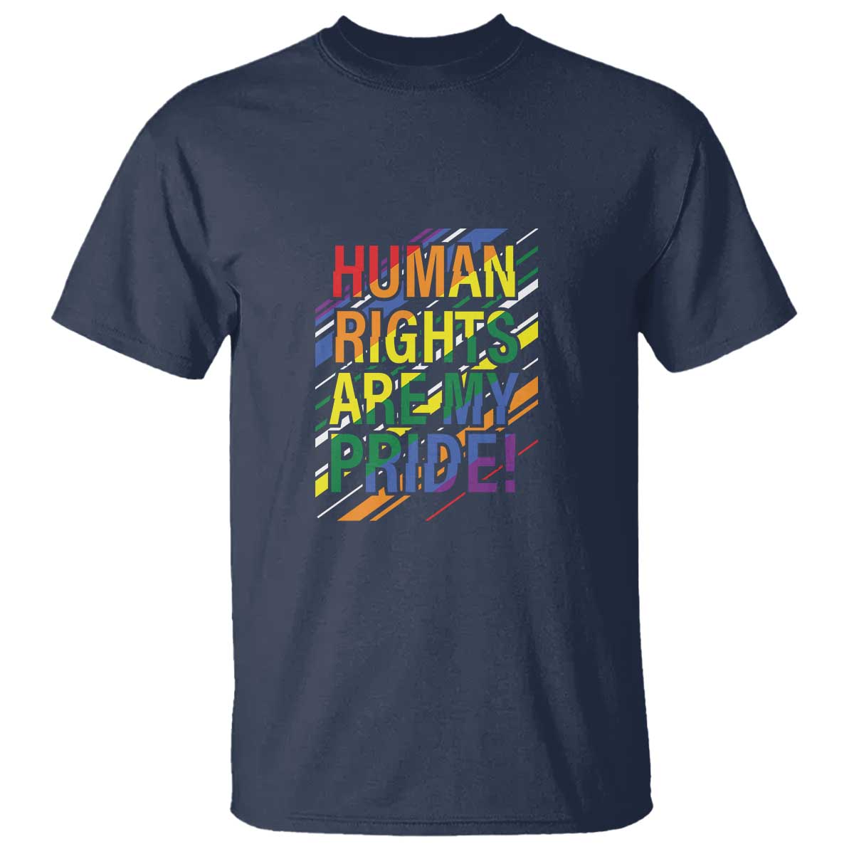 Proud Ally T Shirt Human Rights Are My Pride Rainbow LGBT Flag - Wonder Print Shop