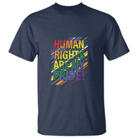 Proud Ally T Shirt Human Rights Are My Pride Rainbow LGBT Flag - Wonder Print Shop