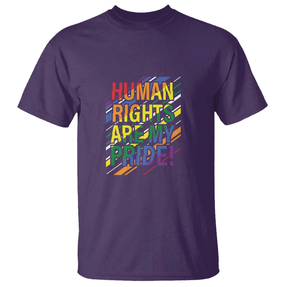 Proud Ally T Shirt Human Rights Are My Pride Rainbow LGBT Flag - Wonder Print Shop
