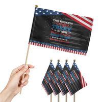 Funny The Rockets Red Glare Terry In His Chair His Reverse Needs Repair Patriotic Handheld Flag 4th Of July Meme