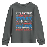 Funny The Rockets Red Glare Terry In His Chair His Reverse Needs Repair Youth Sweatshirt 4th Of July Meme - Wonder Print Shop