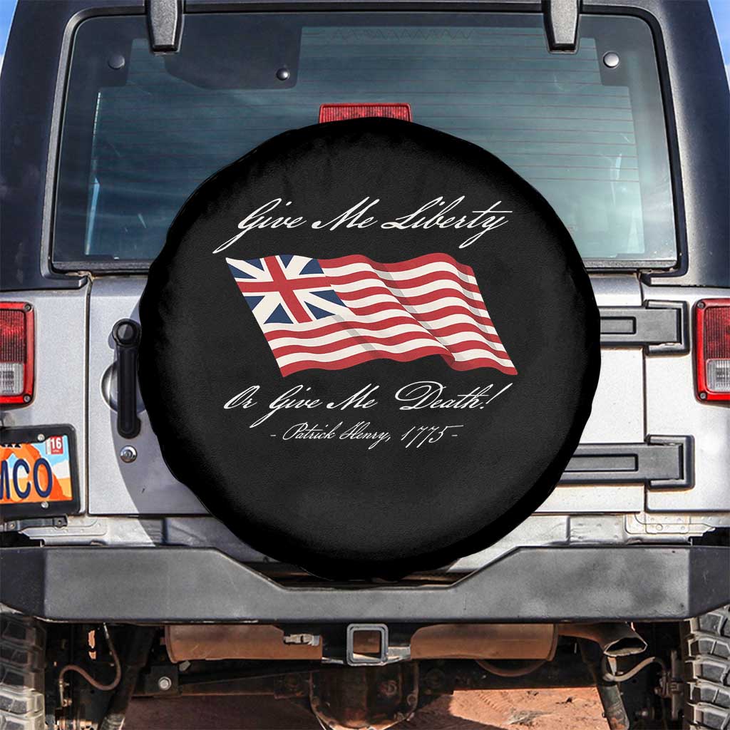 Give Me Liberty Or Give Me Death Patrick Henry Spare Tire Cover Vintage Grand Union Flag - Wonder Print Shop