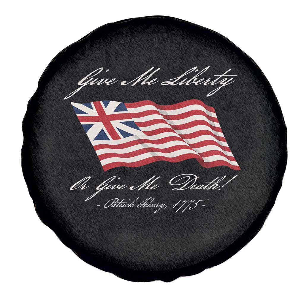 Give Me Liberty Or Give Me Death Patrick Henry Spare Tire Cover Vintage Grand Union Flag - Wonder Print Shop