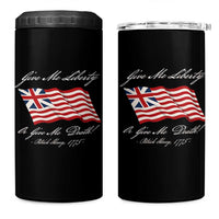 Give Me Liberty Or Give Me Death Patrick Henry 4 in 1 Can Cooler Tumbler Vintage Grand Union Flag - Wonder Print Shop