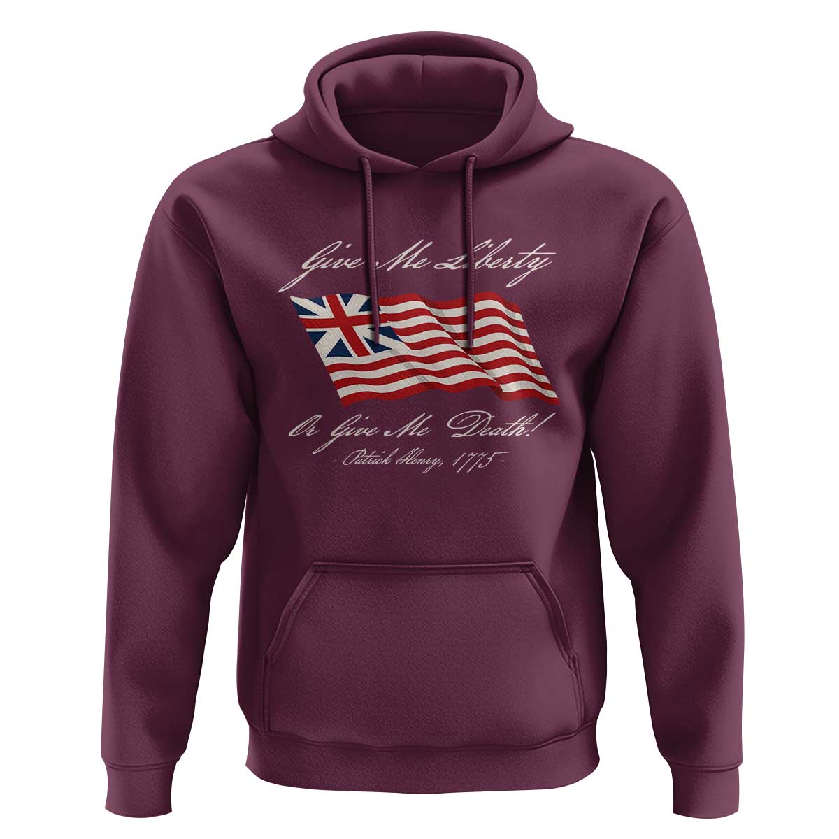 Give Me Liberty Or Give Me Death Patrick Henry Hoodie Vintage Grand Union Flag - Wonder Print Shop