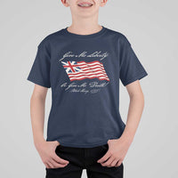 Give Me Liberty Or Give Me Death Patrick Henry T Shirt For Kid Vintage Grand Union Flag - Wonder Print Shop