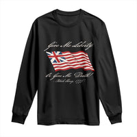 Give Me Liberty Or Give Me Death Patrick Henry Long Sleeve Shirt Vintage Grand Union Flag - Wonder Print Shop