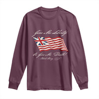 Give Me Liberty Or Give Me Death Patrick Henry Long Sleeve Shirt Vintage Grand Union Flag - Wonder Print Shop