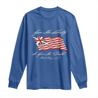 Give Me Liberty Or Give Me Death Patrick Henry Long Sleeve Shirt Vintage Grand Union Flag - Wonder Print Shop
