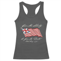 Give Me Liberty Or Give Me Death Patrick Henry Racerback Tank Top Vintage Grand Union Flag - Wonder Print Shop