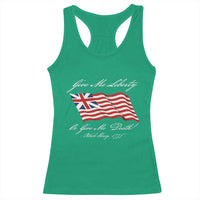 Give Me Liberty Or Give Me Death Patrick Henry Racerback Tank Top Vintage Grand Union Flag - Wonder Print Shop