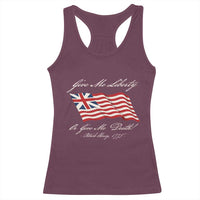 Give Me Liberty Or Give Me Death Patrick Henry Racerback Tank Top Vintage Grand Union Flag - Wonder Print Shop