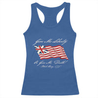 Give Me Liberty Or Give Me Death Patrick Henry Racerback Tank Top Vintage Grand Union Flag - Wonder Print Shop