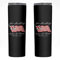 Give Me Liberty Or Give Me Death Patrick Henry Skinny Tumbler Vintage Grand Union Flag - Wonder Print Shop