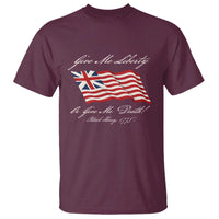 Give Me Liberty Or Give Me Death Patrick Henry T Shirt Vintage Grand Union Flag - Wonder Print Shop