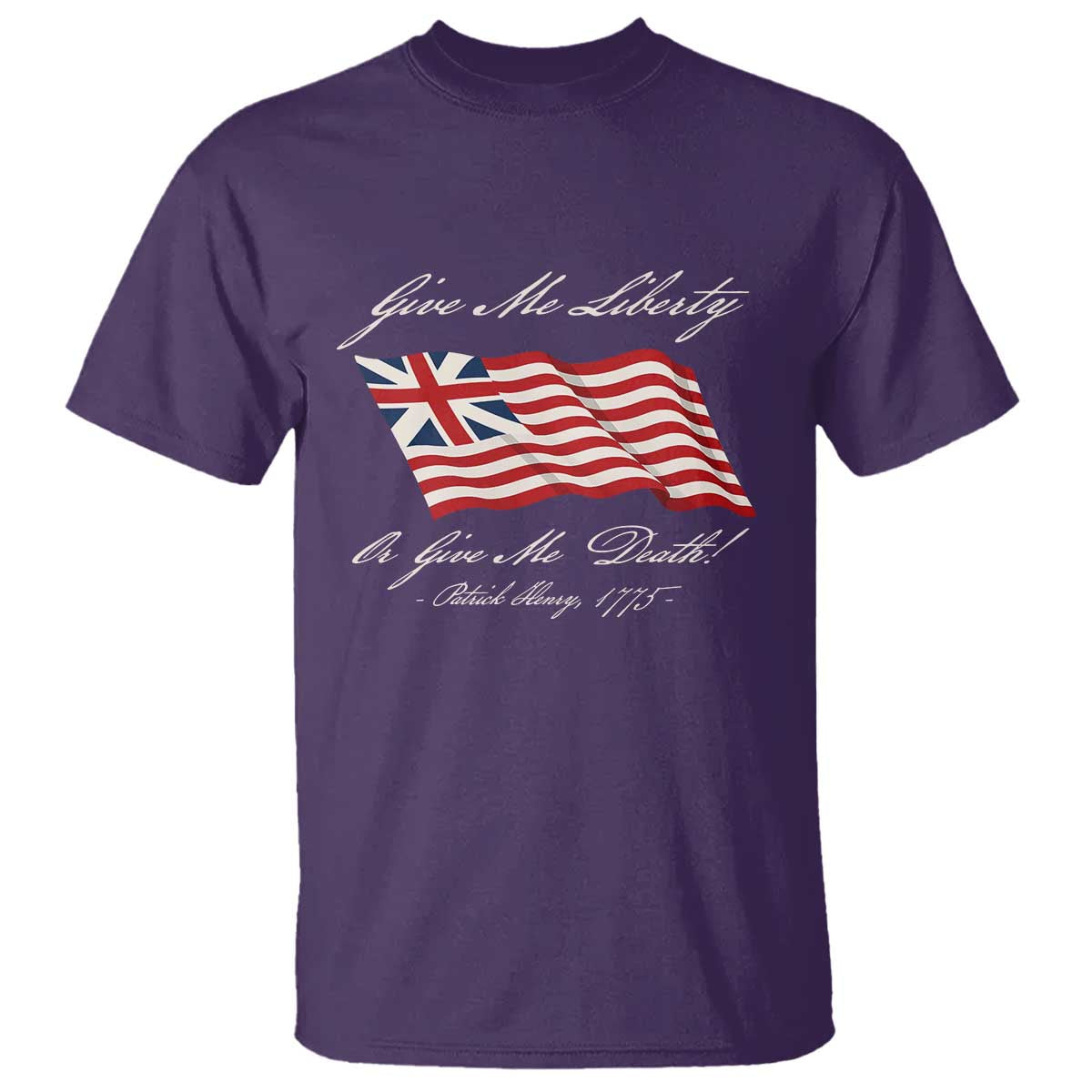 Give Me Liberty Or Give Me Death Patrick Henry T Shirt Vintage Grand Union Flag - Wonder Print Shop