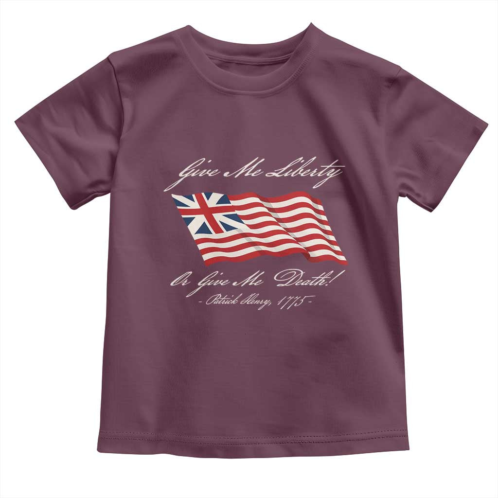 Give Me Liberty Or Give Me Death Patrick Henry Toddler T Shirt Vintage Grand Union Flag - Wonder Print Shop
