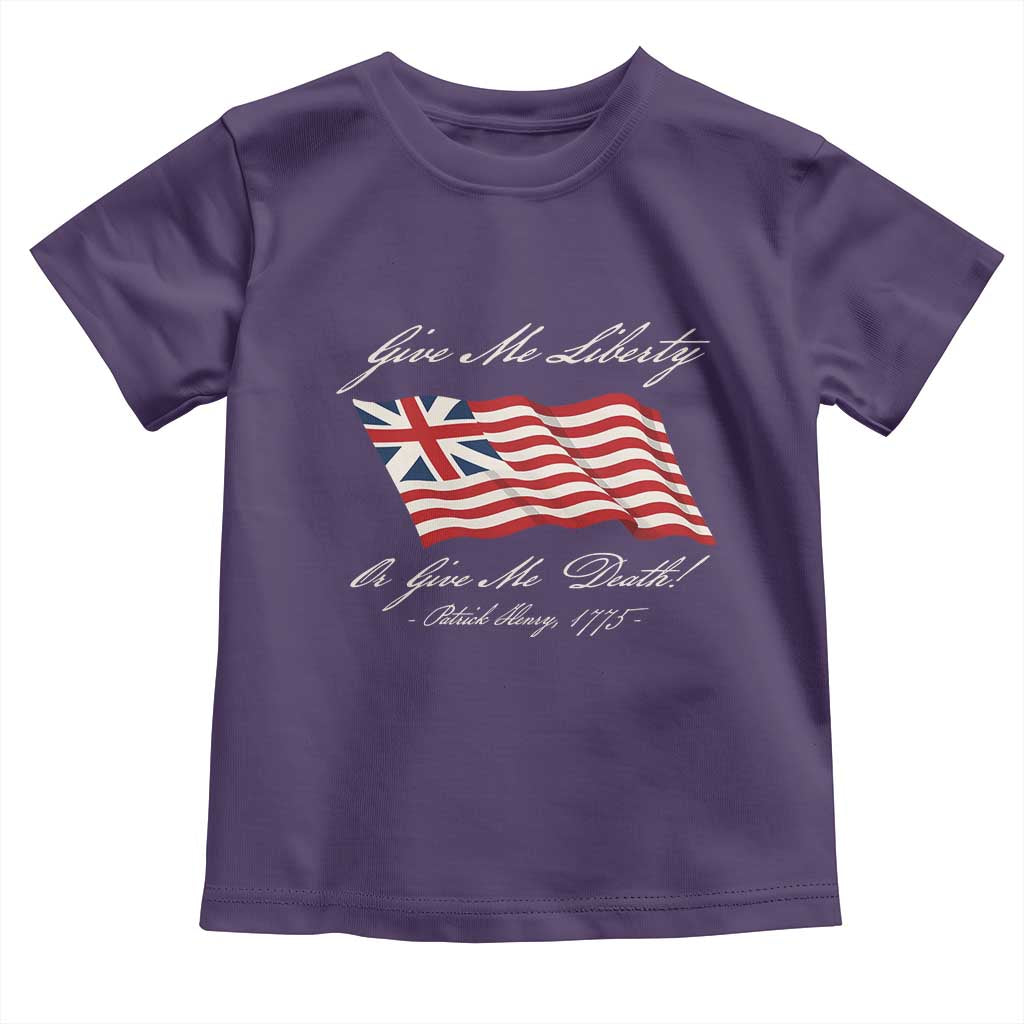 Give Me Liberty Or Give Me Death Patrick Henry Toddler T Shirt Vintage Grand Union Flag - Wonder Print Shop