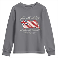 Give Me Liberty Or Give Me Death Patrick Henry Youth Sweatshirt Vintage Grand Union Flag - Wonder Print Shop