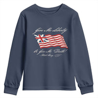 Give Me Liberty Or Give Me Death Patrick Henry Youth Sweatshirt Vintage Grand Union Flag - Wonder Print Shop