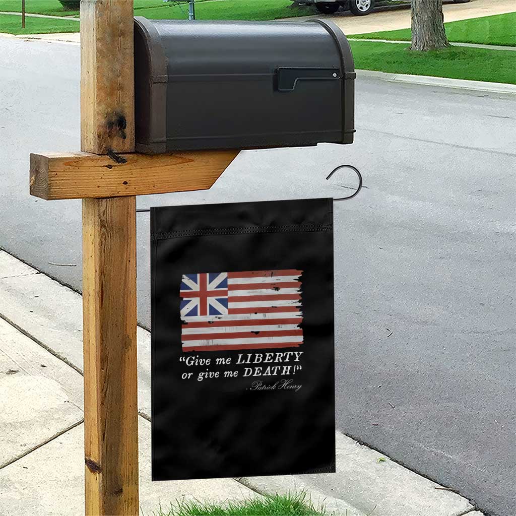 Funny Give Me Liberty Or Give Me Death Garden Flag Patrick Henry Quote Grand Union Flag - Wonder Print Shop