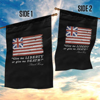 Funny Give Me Liberty Or Give Me Death Garden Flag Patrick Henry Quote Grand Union Flag - Wonder Print Shop