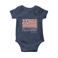Funny Give Me Liberty Or Give Me Death Baby Onesie Patrick Henry Quote Grand Union Flag - Wonder Print Shop
