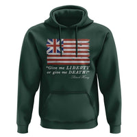Funny Give Me Liberty Or Give Me Death Hoodie Patrick Henry Quote Grand Union Flag - Wonder Print Shop
