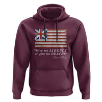 Funny Give Me Liberty Or Give Me Death Hoodie Patrick Henry Quote Grand Union Flag - Wonder Print Shop
